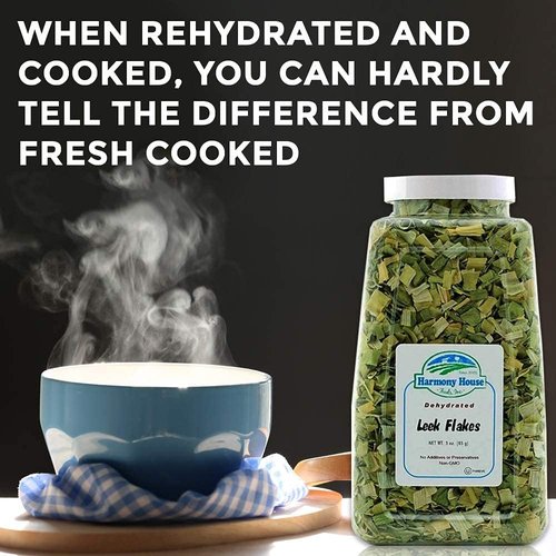 Harmony House Foods Dehydrated Leek Flakes - Air Dried Vegetables for Soup and Cooked Dishes, Great for Camping, Survival, and Backpacking