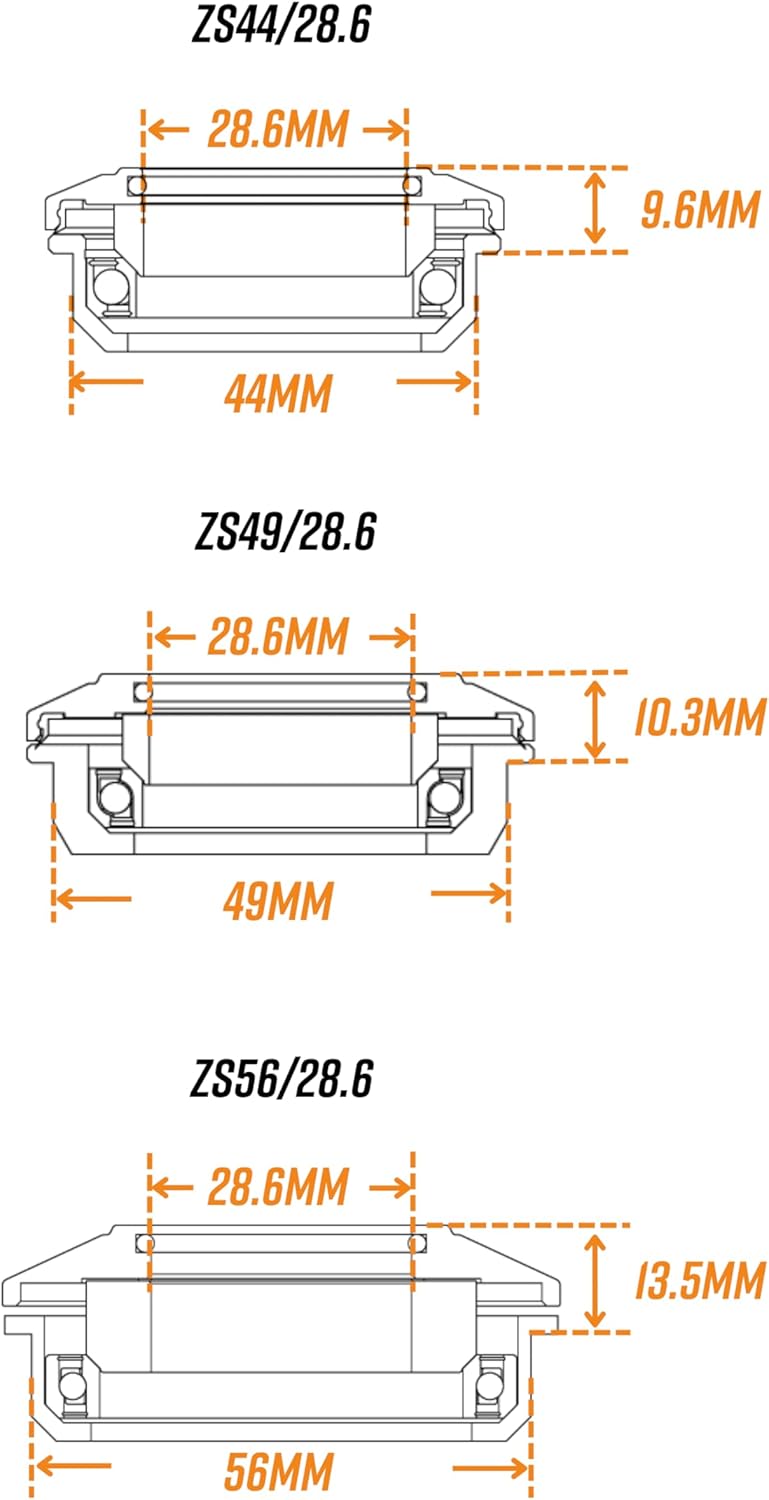 Funn Descend ZS44/28.6 Top Steering Set with Zero Stack Oblique Contact Bearings for Mountain Bike, Mountain Bike, BMX Bike, Road Bike and Gravel Bike