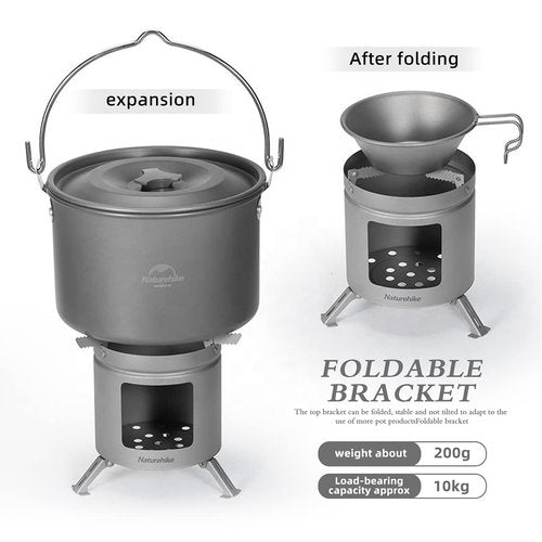 Camping Stove Titanium Wood Burning Stove,Lightweight Backpacking Stove for Outdoor Camping Trekking Hiking Backpacking Picnic BBQ
