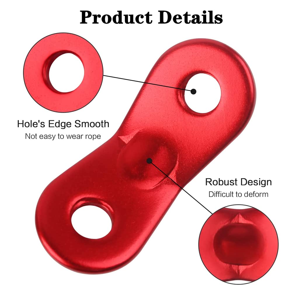 30 PCS Aluminum Alloy Tent Rope Tensioner Dual Holes Guyline Cord Camping Supplies Durable Cord Adjuster Wind Rope Buckle for Camping Hiking Outdoor Activity Tent Accessory