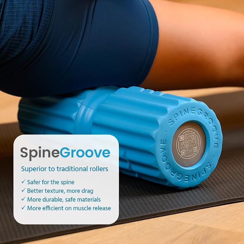 Deep Tissue Foam Roller with Spine Groove - 14.5 Inch Muscle Recovery