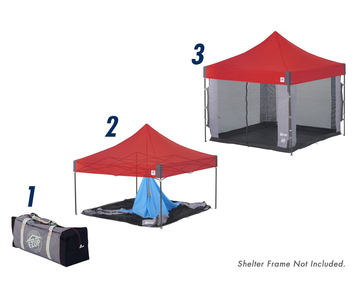 E-Z UP Cube Mesh Canopy Screen Room, Fits 10' x 10' Straight Leg Canopy & US Weight Tailgater Canopy Weights, Safe Installation, and Removal to Secure Tents, Canopies, and Umbrellas at Outdoor Events