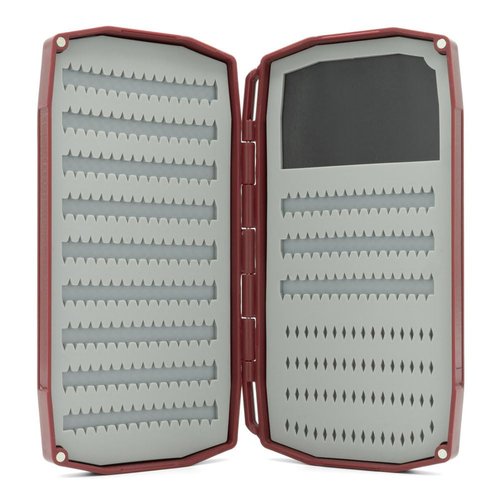 UMPQUA UPG Silicone Weekender Claret Fly Box - Lightweight Durable Versatile High-Capacity Secure Hold Quick-Loading Fly Storage Case - Fly Fishing Tackle Organizer - Large