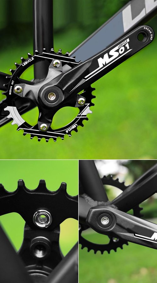 Suprwin Square Taper Crankset | Mountain Bike Bicycle Crankset |Narrow Wide Chainring 170mm Crank Arm | Suitable for Single Speed Chains & Pedals | Compatible with 8/9/10/11 Speed Bikes (32T)