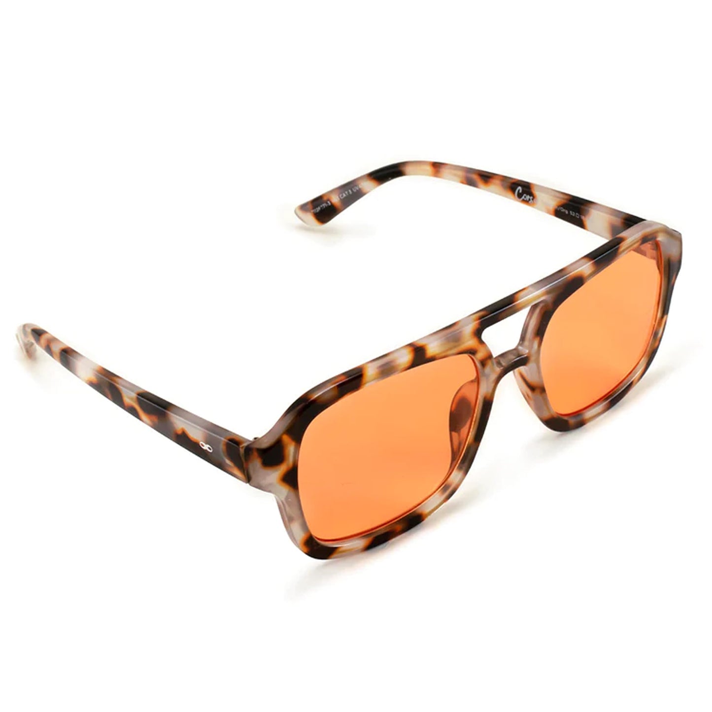 INFINIT Corsa Orange Frame Demi Brown Lens UV400 Lightweight Unisex Retro Sunglasses