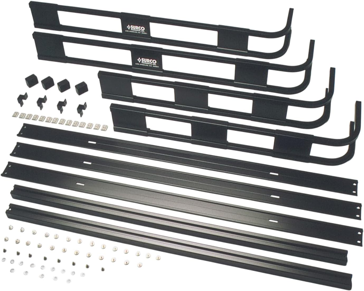 Surco S5050 Safari Roof Basket and Cargo Bars - Lightweight Aluminum Basket with Black Powder Coat Finish Measures 50" Wide x 50" Long x 5" Tall; Simple Assembly Required
