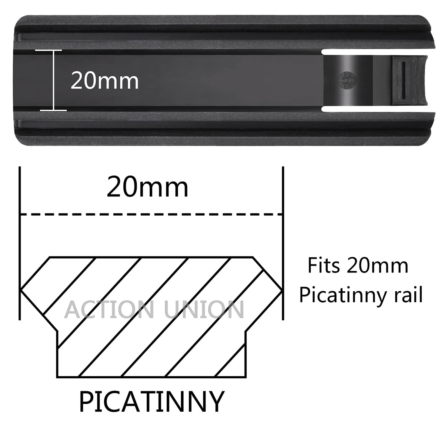 ACTIONUNION Pressure Switch Mount for PEQ 15 and Tactical Flashlight fits 20mm Picatinny Rail (Black, 1 Pack)