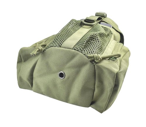 Molle Water Bottle Holder for 64 oz Bottles - Carry, Protect and Insulate Your Flask with Military Grade Carrier 2 Zipper Pockets and an Adjustable Shoulder Strap (Green)