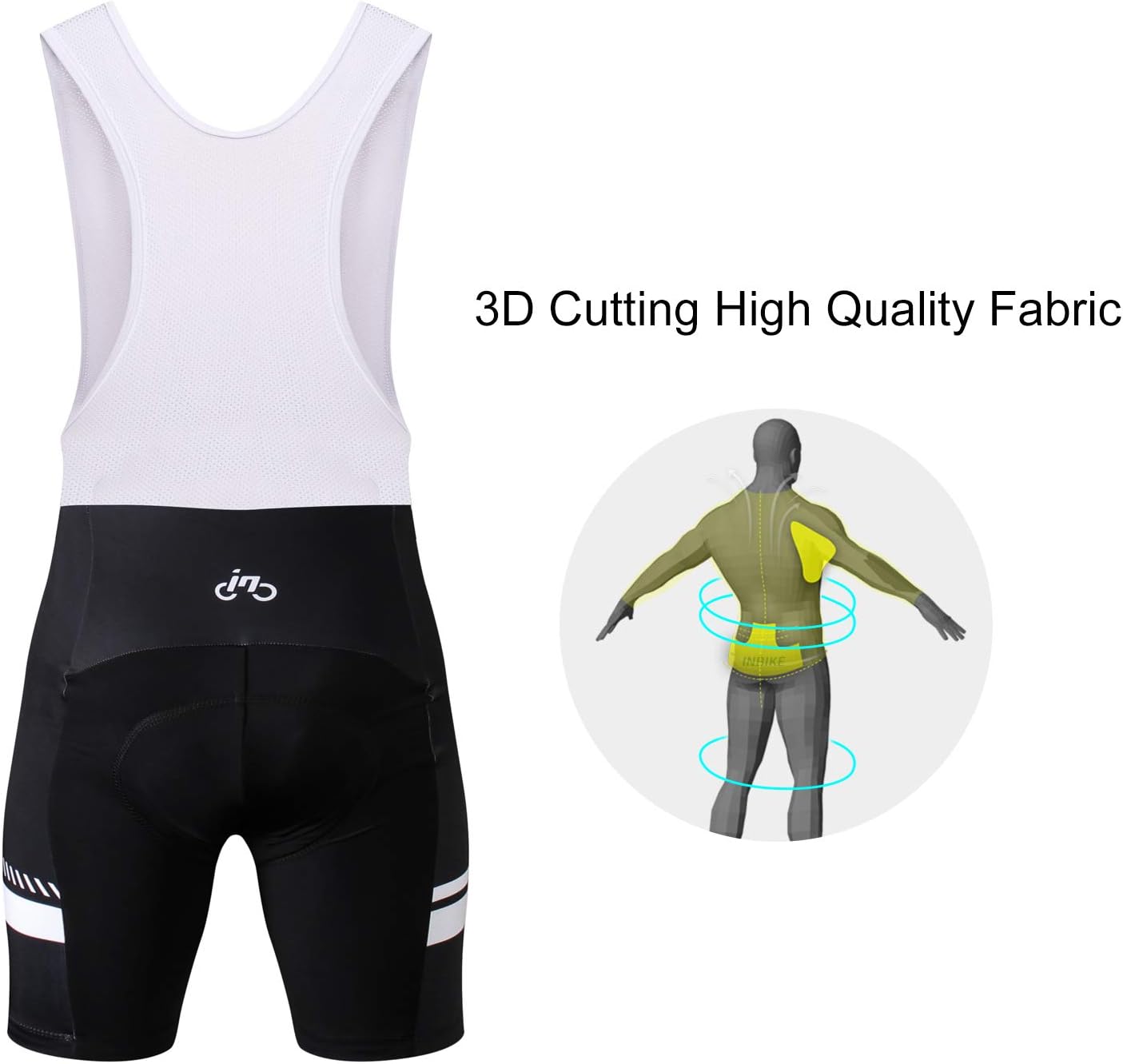 INBIKE Cycling Jersey Mens Set Reflective Breathable Biking Outfit Quick-Dry Bib Bicycle Jersey with 3D Padded Shorts