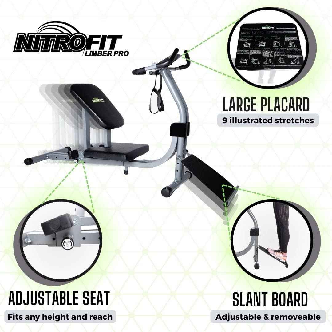 Adjustable Nitrofit Limber Pro Stretch Machine for Lower Back Pain Relief & Flexibility