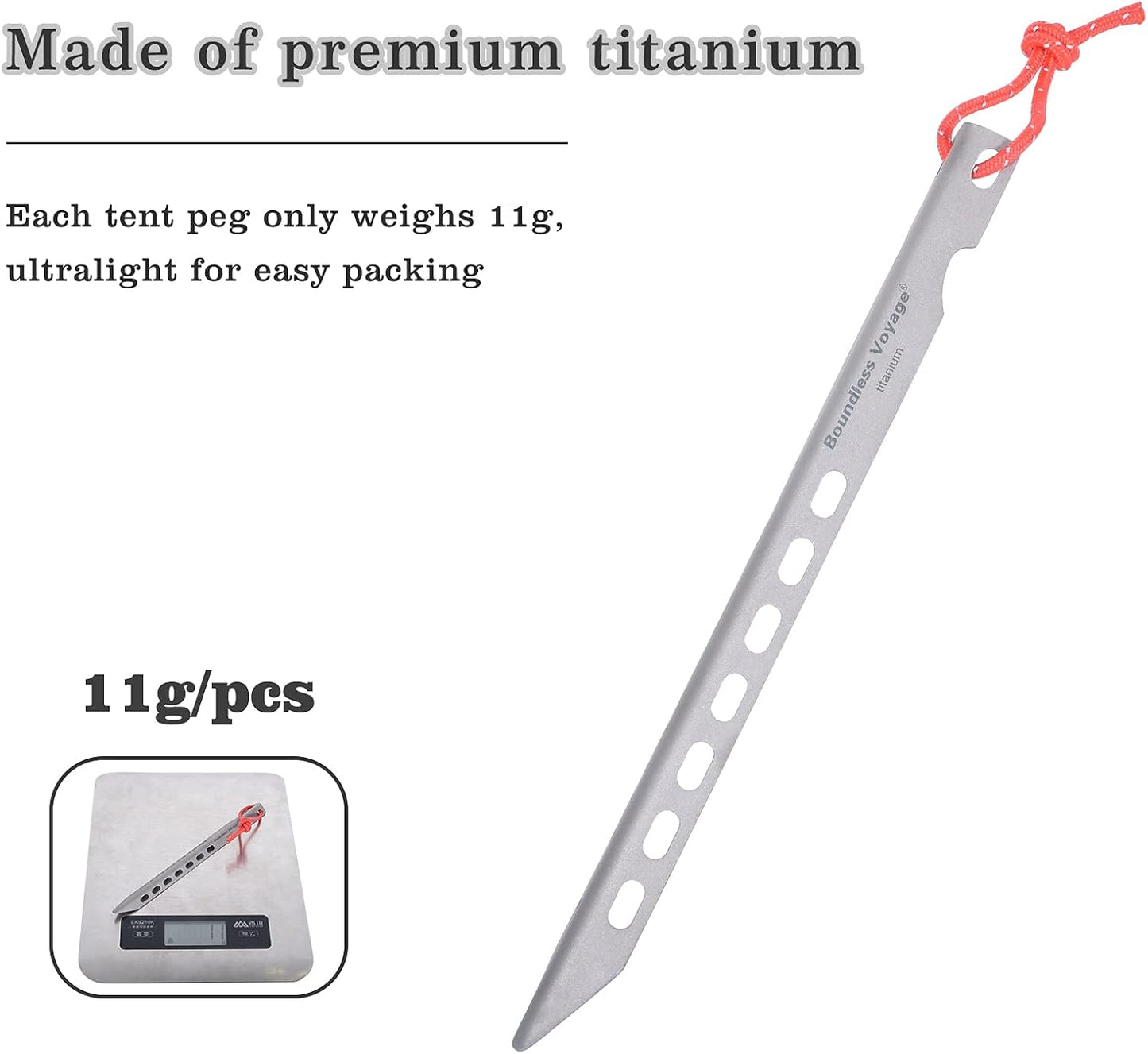 iBasingo 6pieces/Lot Ultralight Titanium Tent Pegs Outdoor Camping Tent Stakes for Sand Heavy Duty Portable Tent Nail for Garden Picnic A-Ti4008P