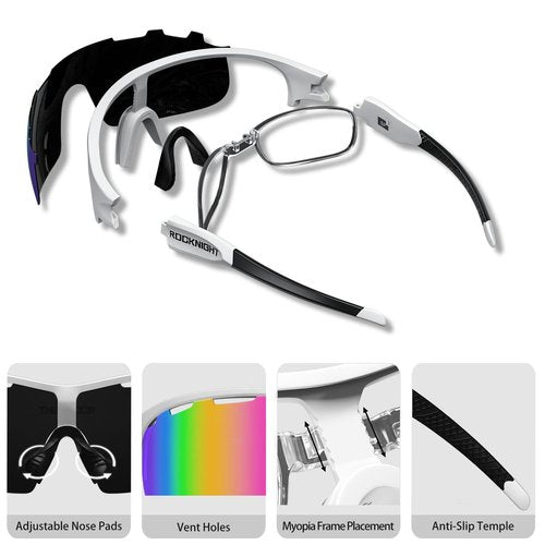 ROCKNIGHT Shades Women Sunglasses Sports HD Polarized Sunglasses UV Protection Outdoor Pink Mirror Sunglasses for Women