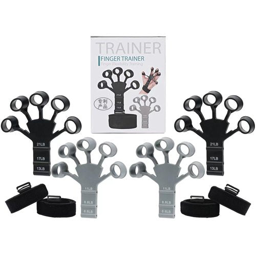 Grip Strength Trainer,Finger Strengthener, 4Pcs Hand Gripper Strengthener, 6-Gear Strength Adjustment, Used to Exercise Finger Strength, Flexibility and Physical Recovery of Hands.