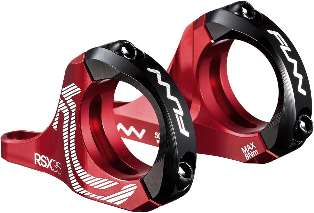 Funn RSX Mountain Bike Direct Mount Bike Stem with 35mm Bar Clamp, 2 Pieces Lightweight Split Design for Dual Crown Forks, Adjustable Extension 45-50mm