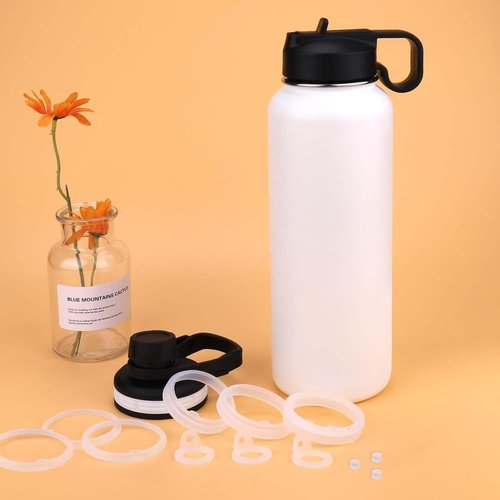 Roliabtol 3 Sets Water Bottle Gasket Replacement for Thermoflask 18/24/32/40/64oz Insulated Stainless Steel Water Bottle Lid Water Bottle Ring Seal O Ring Seals Compatible with ThermoFlask-12 Total