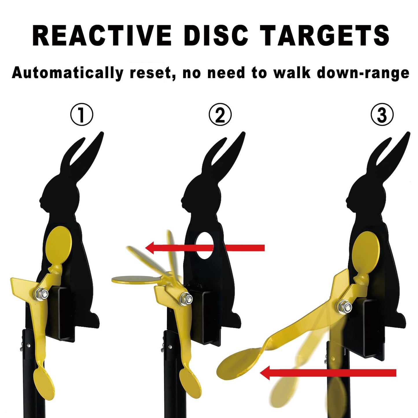 Atflbox Metal Rabbit Reset Target, Air Rifle Animal Silhouette Shooting Targets for Outdoor and Backyard, Rated for Airgun Pellet .177 .22 Caliber