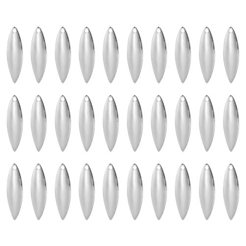 PATIKIL Fishing Lure Blades 1.3x0.4,30 Pack Willowleaf Lure Making for DIY Bait, Silver