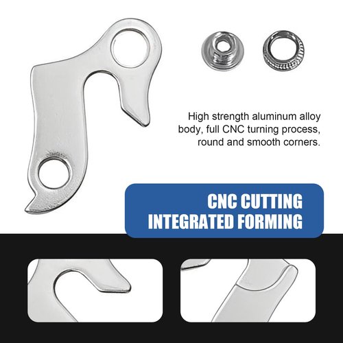 waswale 1 PC Bicycle Rear Derailleur Hanger Shifter Tail Hook, 1.57" x 2.36" High Hardness Alloy Surface Smooth Hanging Lug Shifter, Repair Modification Parts, for Bicycles, Mountain Bikes (Silver)