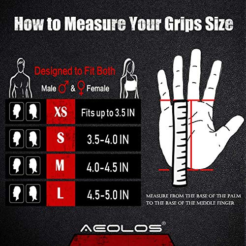 AEOLOS Leather Gymnastics Hand Grips Brown Medium for Weight Lifting & Cross Training