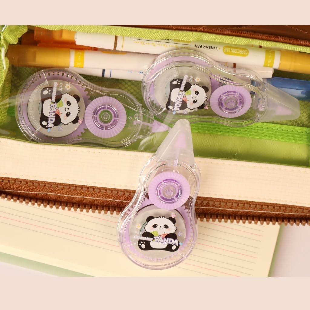 Aesthetic and Cute Gourd-Shaped White Correction Tape, 39.37ft（12m）, 3-Count Pack, Easy to use, Dry Instantly, Clean and Tear-Resistant Tape Office or School Supplies（Cyan）