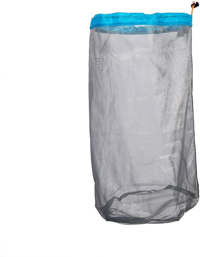 Mesh Stuff Sack Light Weight Nylon Mesh Drawstring Storage Bag for Travelling Hiking Camping Stuff Storage(Orange M)