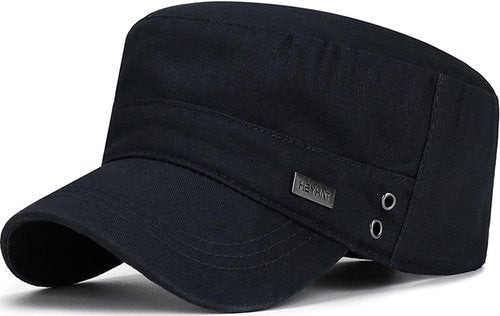 YeeHeen Cadet Hat Flat Top Hats Army Military Caps for Men Women Black