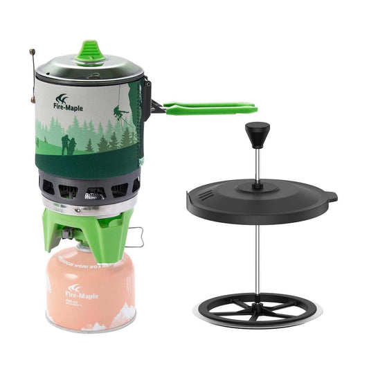 Fire-Maple Fixed Star X2 Backpacking and Camping Stove System and Firemaple Star French Press Coffee Filter