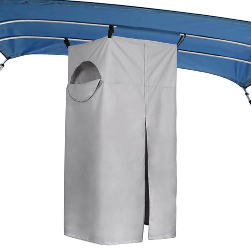 Tuszom 600D Privacy Tent for Boat, Heavy Duty Hanging Changing Room for Bimini Top with Storage Bag, Portable Privacy Station for Pontoons (Gray, 27" W x 30" D x 72" -84" H)
