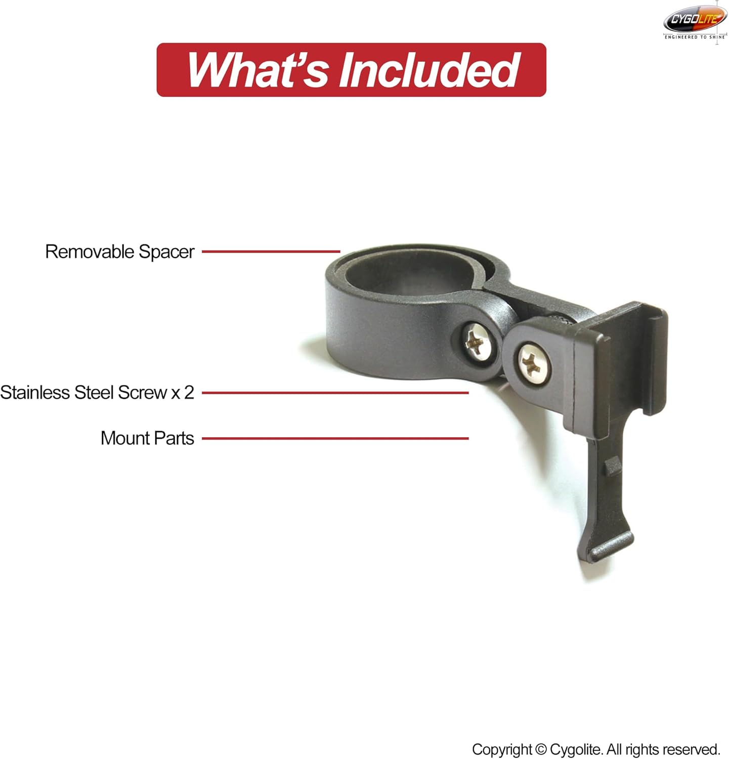 Cygolite Seat Post Mount for Hypershot, Hotshot Pro, and Hotshot Bicycle Tail Light Series with Hard Mounts