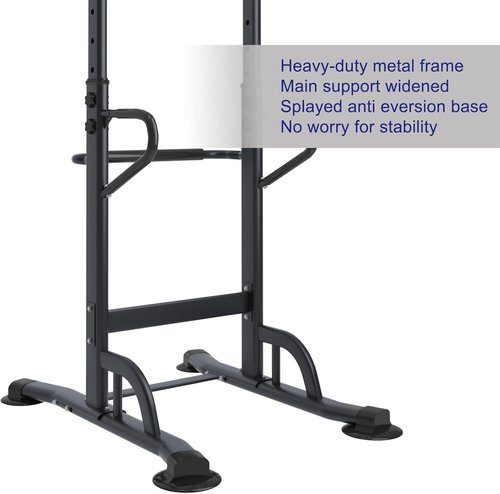 soges Power Tower Adjustable Height Pull Up & Dip Station Multi-Function Home Strength Training Fitness Workout Station Free Standing Pull Up Bar Station for Home Gym