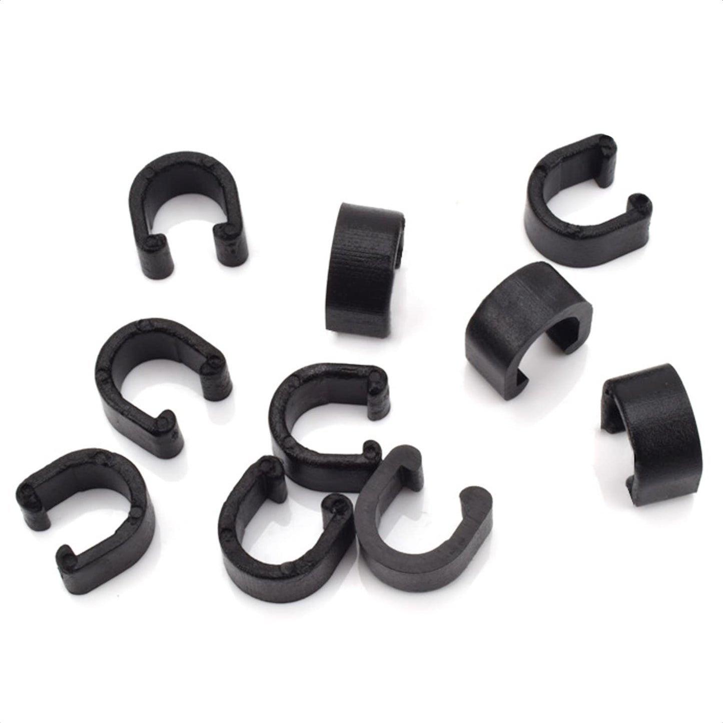 KIEVODE 10 PCS Bike C-Clips Clamps for Brake and Shift Cables - Mountain Road Bicycle MTB Housing Hose Guide Clamps