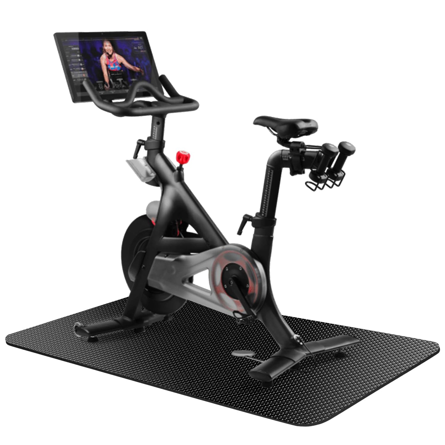 Treadmill Mat,Bike Mat Compatible with Peloton Bike Elliptical Treadmill,Folding Pad Exercise Equipment Under Exercise Trainer Pad for Stationary Indoor Spin