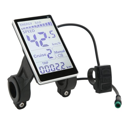 LCD Display E Bike Speedometer Bike Odometer 5 Pin 24V 36V 48V 60V Electric Scooter Control Panel Electric LCD Display Meter, for 22.2mm/0.9in Handlebars Accessories