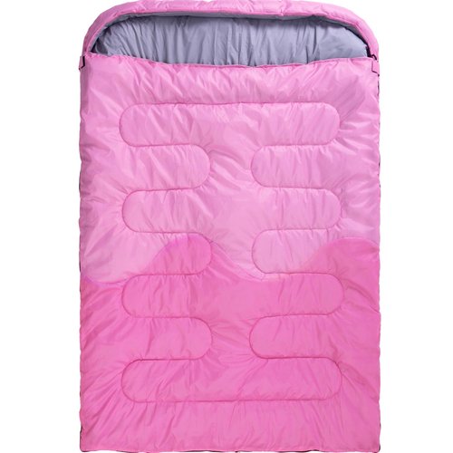 Sleeping Bag - Double Camping Sleeping Bags 2 Person for Adults Kids Boys Girls for Hiking Backpacking - Warm Cold Weather Lightweight Portable with Compression Bag for Indoors Outdoors Activities