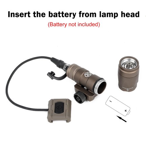 NOBUHIRO M300A 500 Lumens Tactical Flashlight, with Modbutton Pressure Switch for M300 M600 Light for 20mm Picatinny Mlok/Keymod Rail