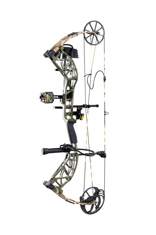 Bear Archery Adapt 2 Ready to Hunt Compound Bow Archery Set with Archery Accessories Including IMS V-Biscuit Rest, 4 Pin Sight, & Stabilizer, 24”- 31” Draw Length, Up to 320 FPS