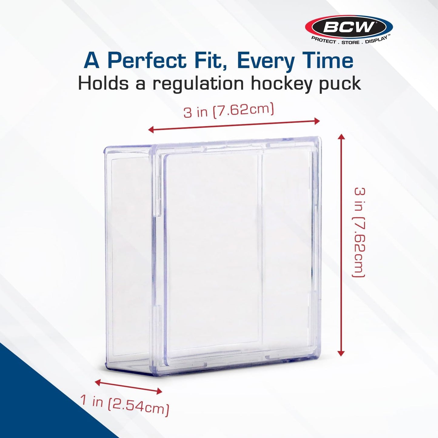 Stackable 6-Pack Crystal Clear Hockey Puck Display Case Holder