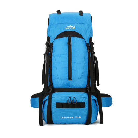 75L Hiking Backpack, Water Resistant Lightweight Outdoor Sport Daypack Travel Bag for Camping Climbing Touring (Light Blue)