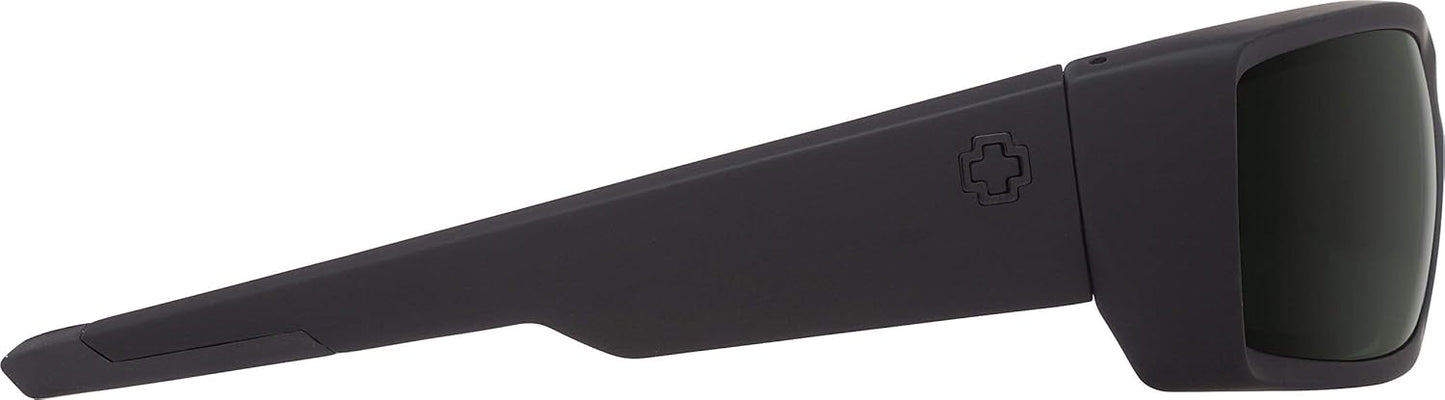 Spy Optic Women's Rectangular General Soft Matte Black Happy Gray Green, Multi, One Size + 62