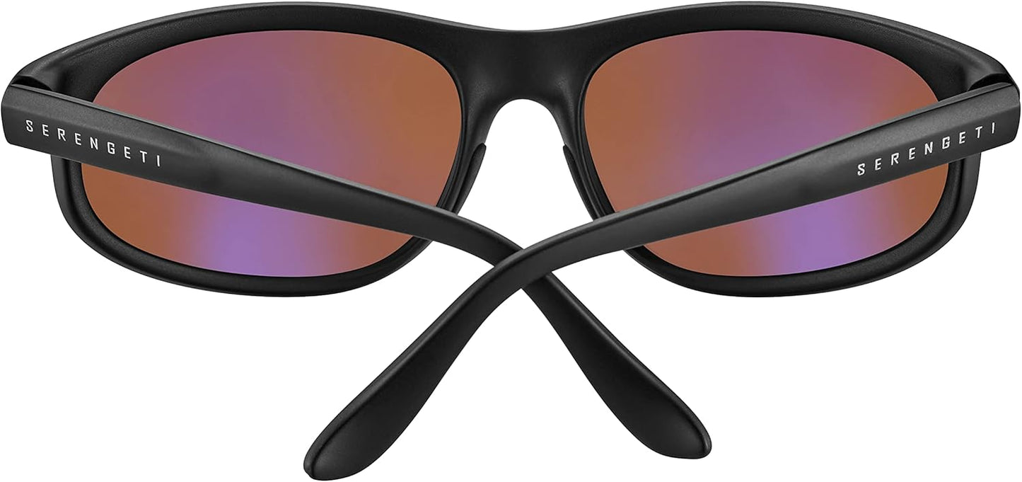 Serengeti Summit Drivers Wrap Around Sunglasses for Men - Lightweight and Comfortable Matte Black Men’s Sunglasses With Mineral Glass Lenses and Photochromic UV Protection