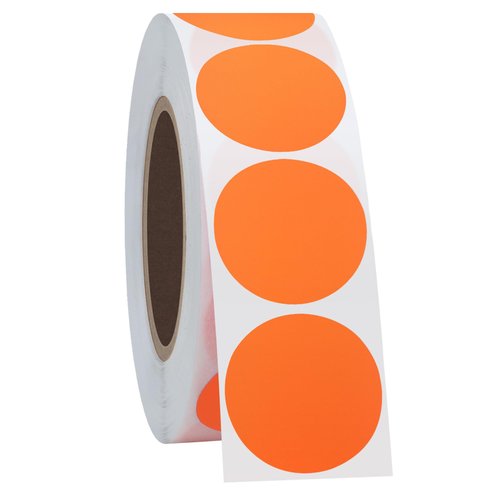 Hybsk 1 Inch Round Blank Fluorescence Green Shooting Target Pasters | Total 1,000 Adhesive Target Dots Per Roll (Fluorescent Orange)
