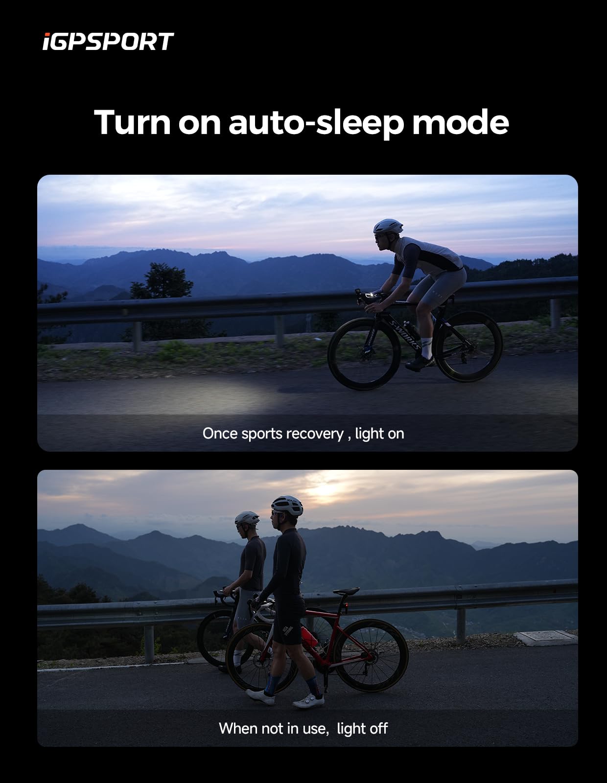 iGPSPORT VS500 Smart Bike Light, 500Lumens Auto Turn On/Off Bright Bicycle Headlight for Night Riding Rechargeable IPX6 Waterproof