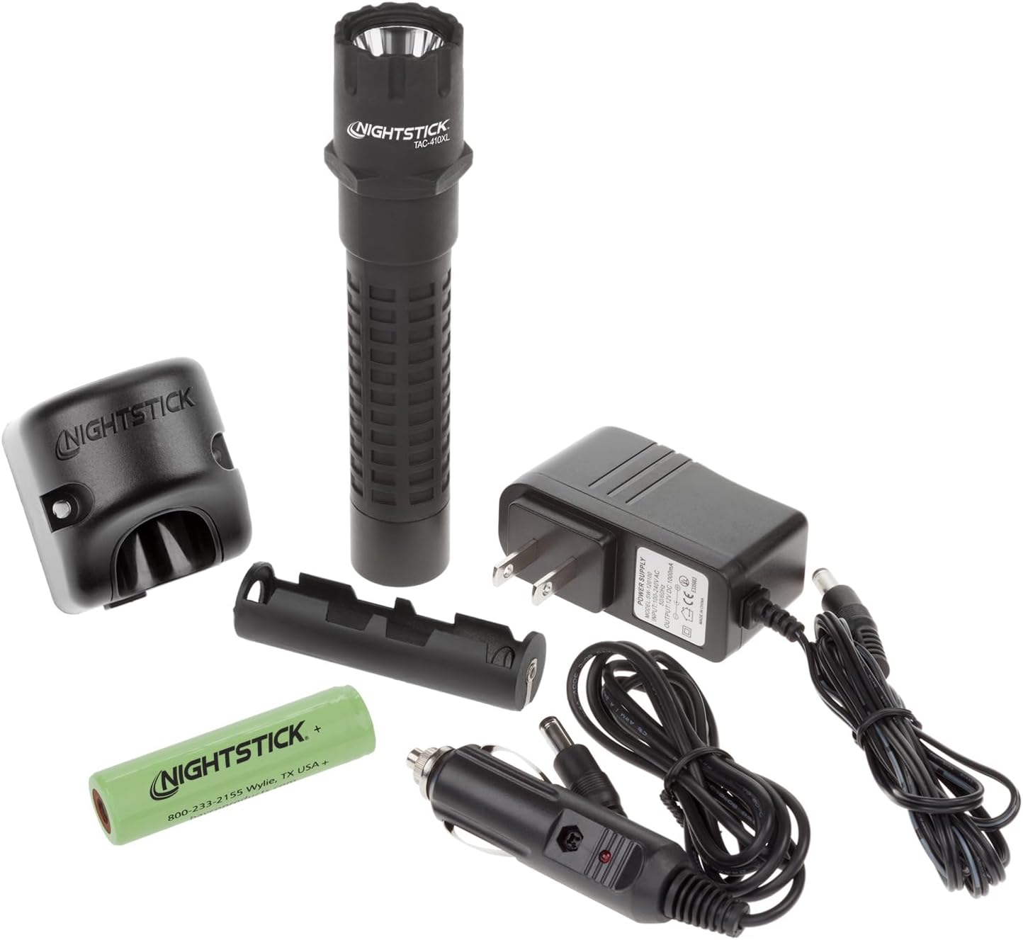 Nightstick TAC-410XL Rechargeable Tactical Flashlight - 6.25-Inch, 410 Lumens, Black