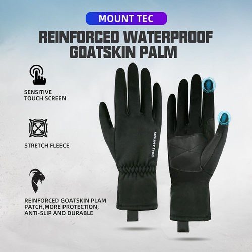 MOUNT TEC 3 in 1 Gloves,Breathable,Touchscreen,Windproof,Waterproof for Climbing,Skiing,Camping,ice Fishing,Multi-Purpose Gloves Outdoor Sports(Bk/Gr,XS)