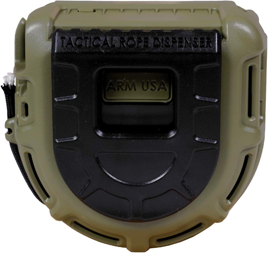 Atwood Rope MFG Tactical 550 Paracord Parachute Cord Rope Dispenser 50ft Spool TRD | Cutting Blade, Belt Clip, Cord Grip, View Port, Integrated Ruler