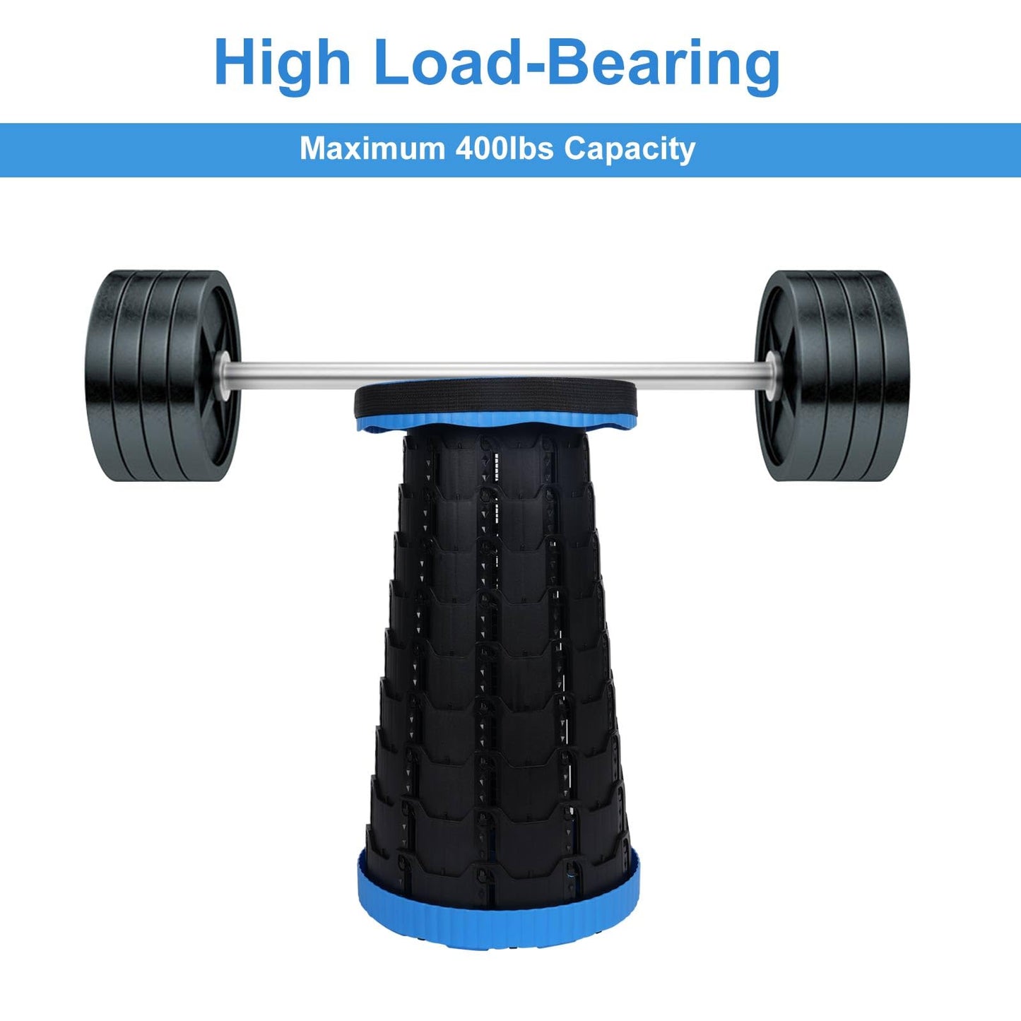 gnisbis Upgraded Collapsible Stool, Folding Chair with Switch Lock - Prodable Camping Stool with Load Capacity 400lbs, Retractable Collapsible Stool for Camping Fishing Hiking