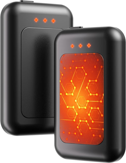 Jerritte Electric Hand Warmers Rechargeable 2 Pack, Rechargeable Hand Warmer, 16 Hrs Portable Hand Warmer for Outdoor Camping Hunting Golf Accessories, Gifts for Women Men Black