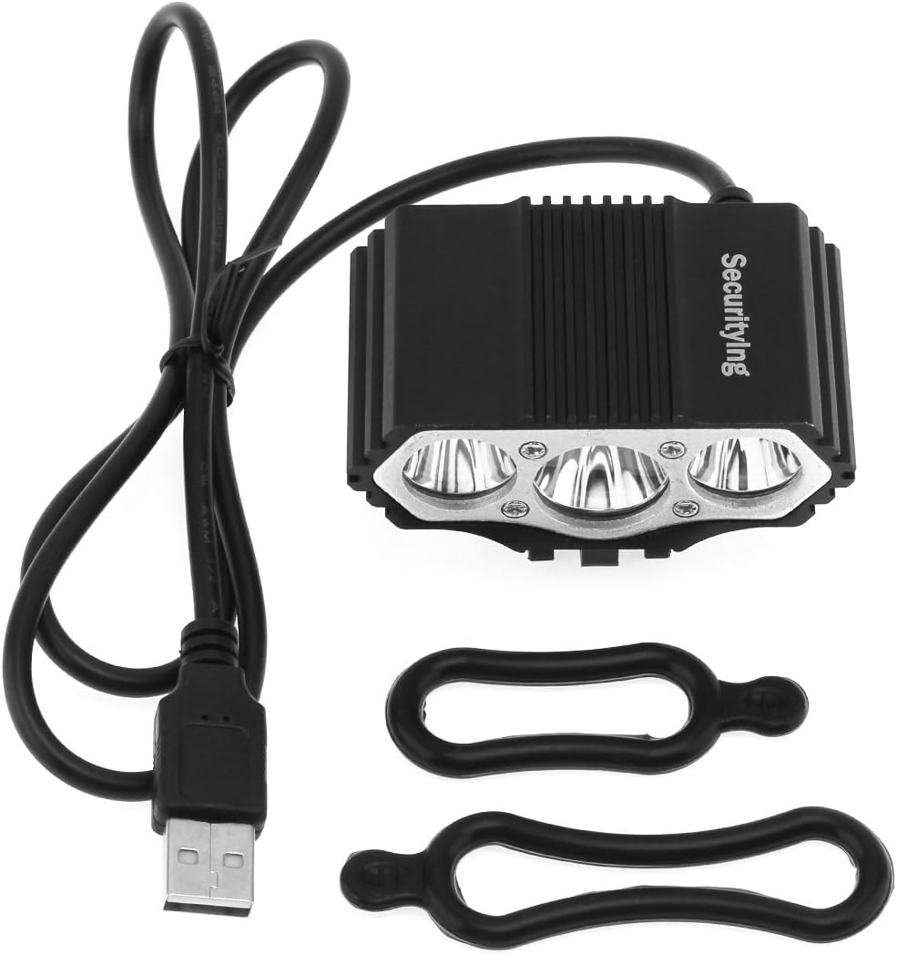 USB Powered Bicycle Light, LED Headlamp Waterproof 1800 Lumens 4 Modes Cycling Front Lamp Bike Headlight for Mountain Road, Kids and City Bicycle - No Internal Battery