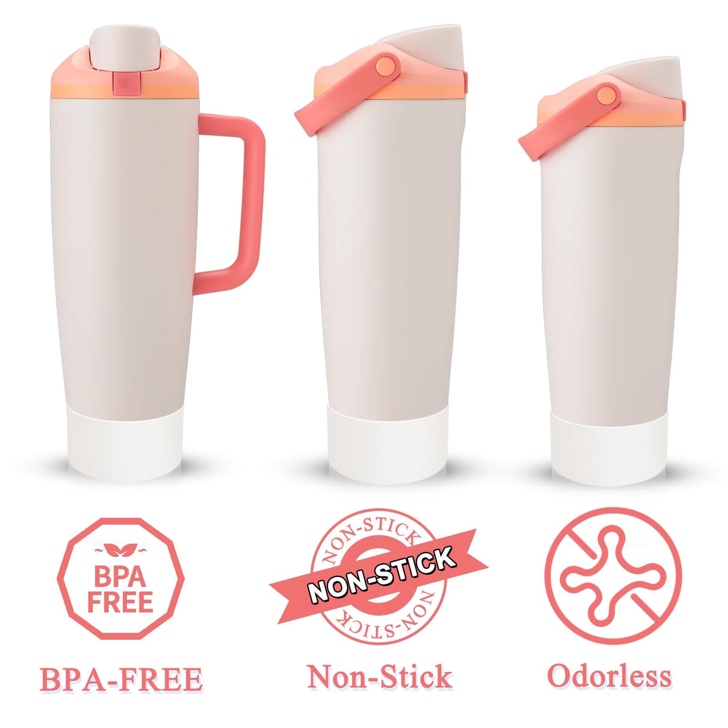 2Pcs Silicone Boot for Owala 30oz & 40oz FreeSip Sway Bottles & Tumblers, Accessories for Owala - Transparent