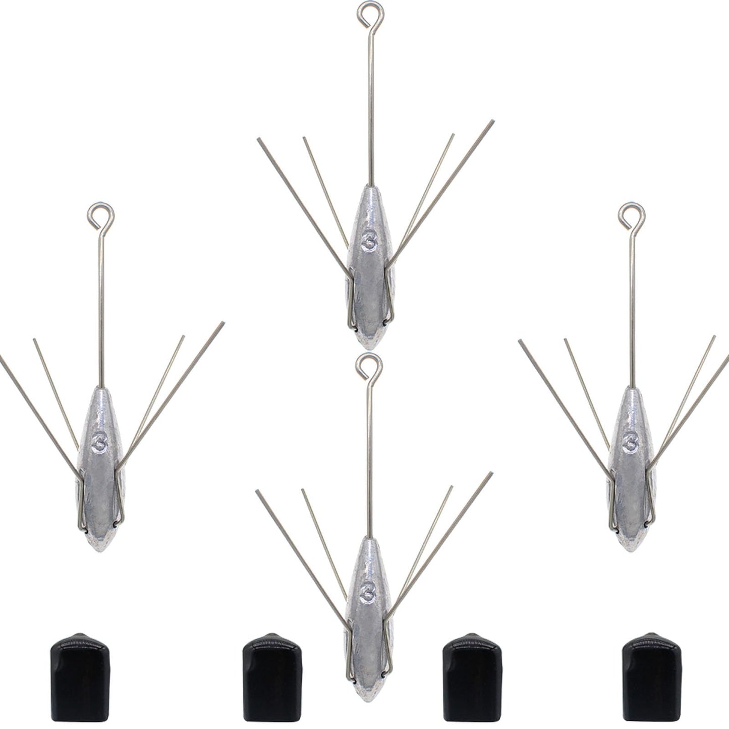 Gefischtter Sputnik Sinker Fishing Weights Lead Fishing Equipment Long Tail Surfing Casting Spider Sinkers for Catfish Saltwater Beach Sand Ocean (3oz - 4pcs)
